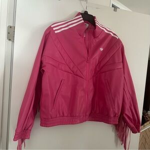 adidas Hot Pink Fringe-Trim Track Jacket
